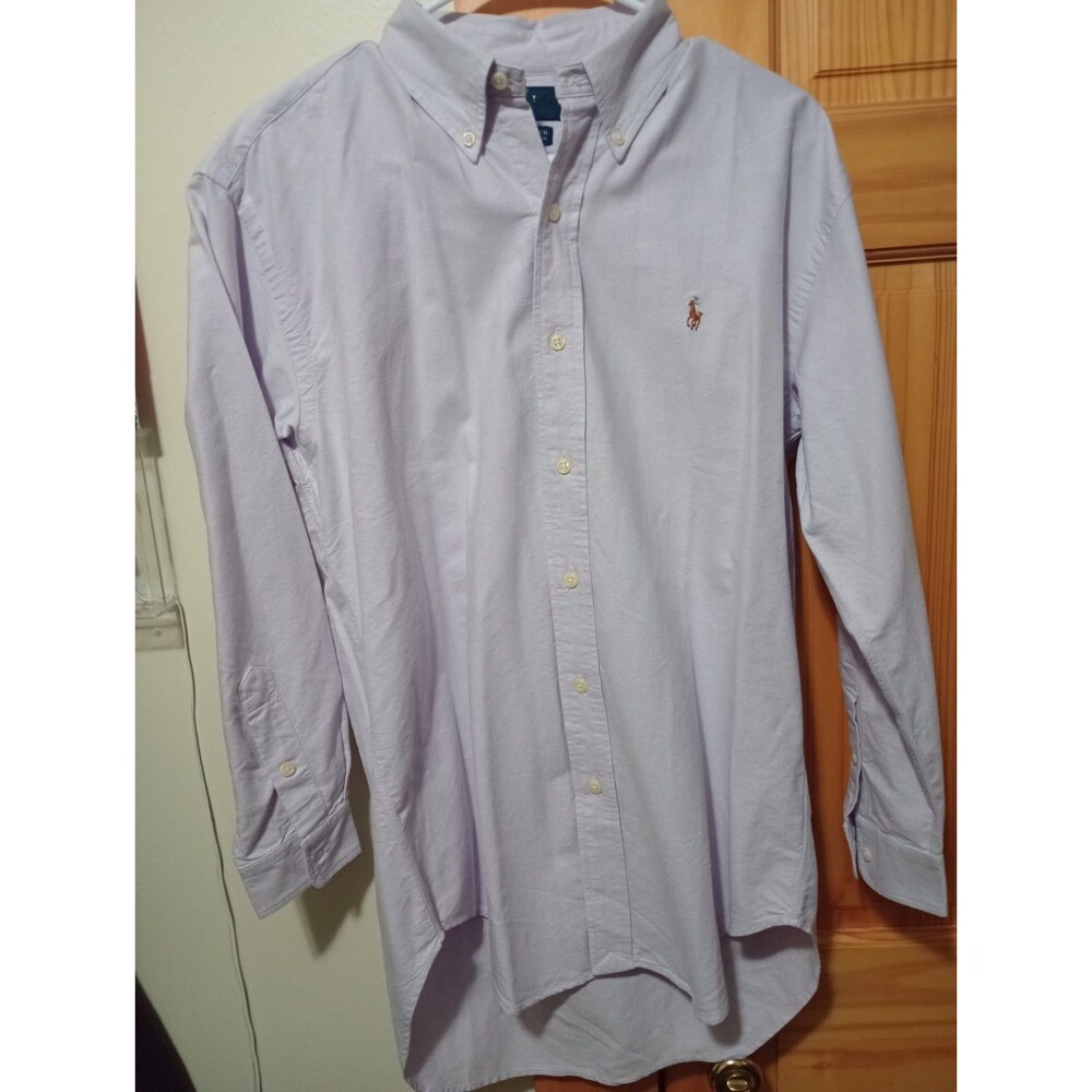VTG Polo Ralph Lauren Yarmouth Oxford Shirt Mens 14 1/2-32 Purple Flesh Pony